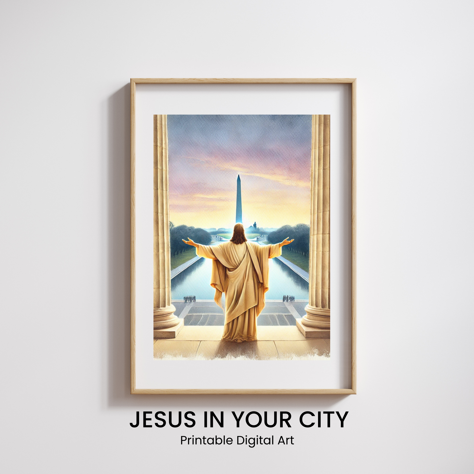 Jesus at the Lincoln Memorial in Washington D.C