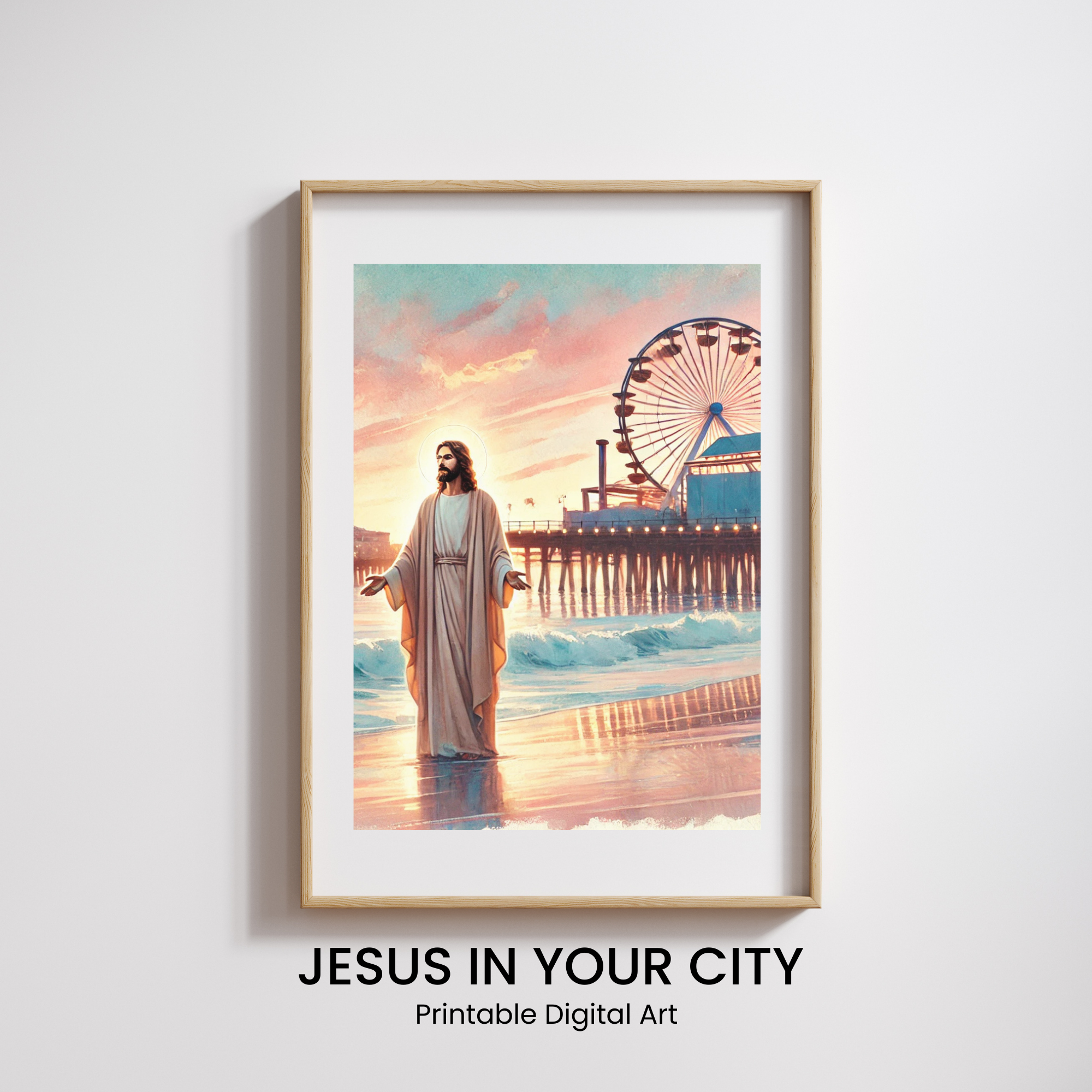 Jesus at Santa Monica Pier in Los Angeles