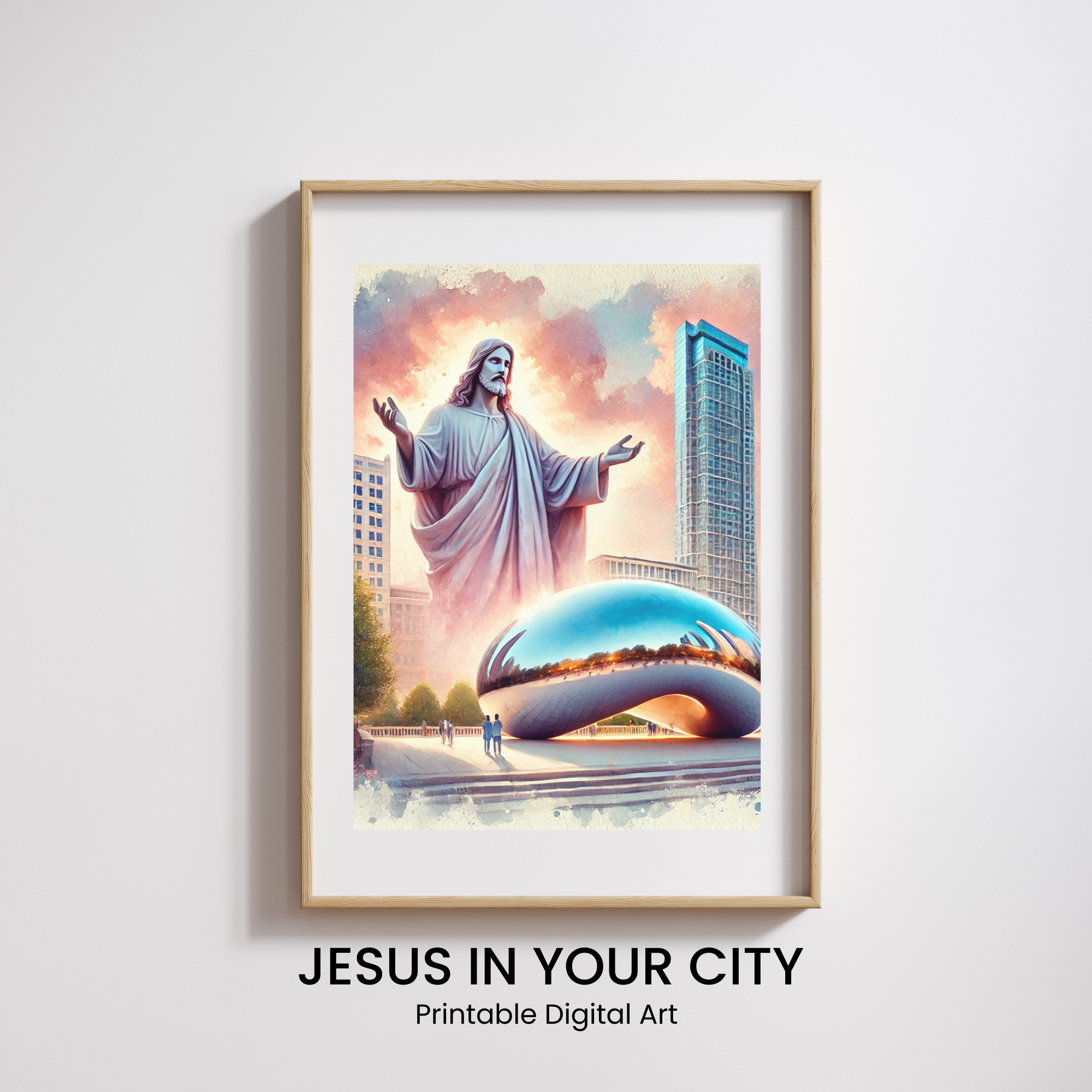 Jesus at Cloud Gate in Chicago