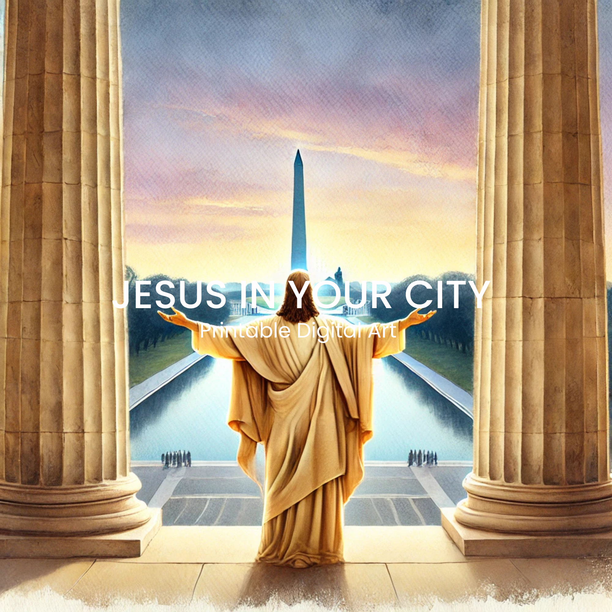 Jesus at the Lincoln Memorial in Washington D.C