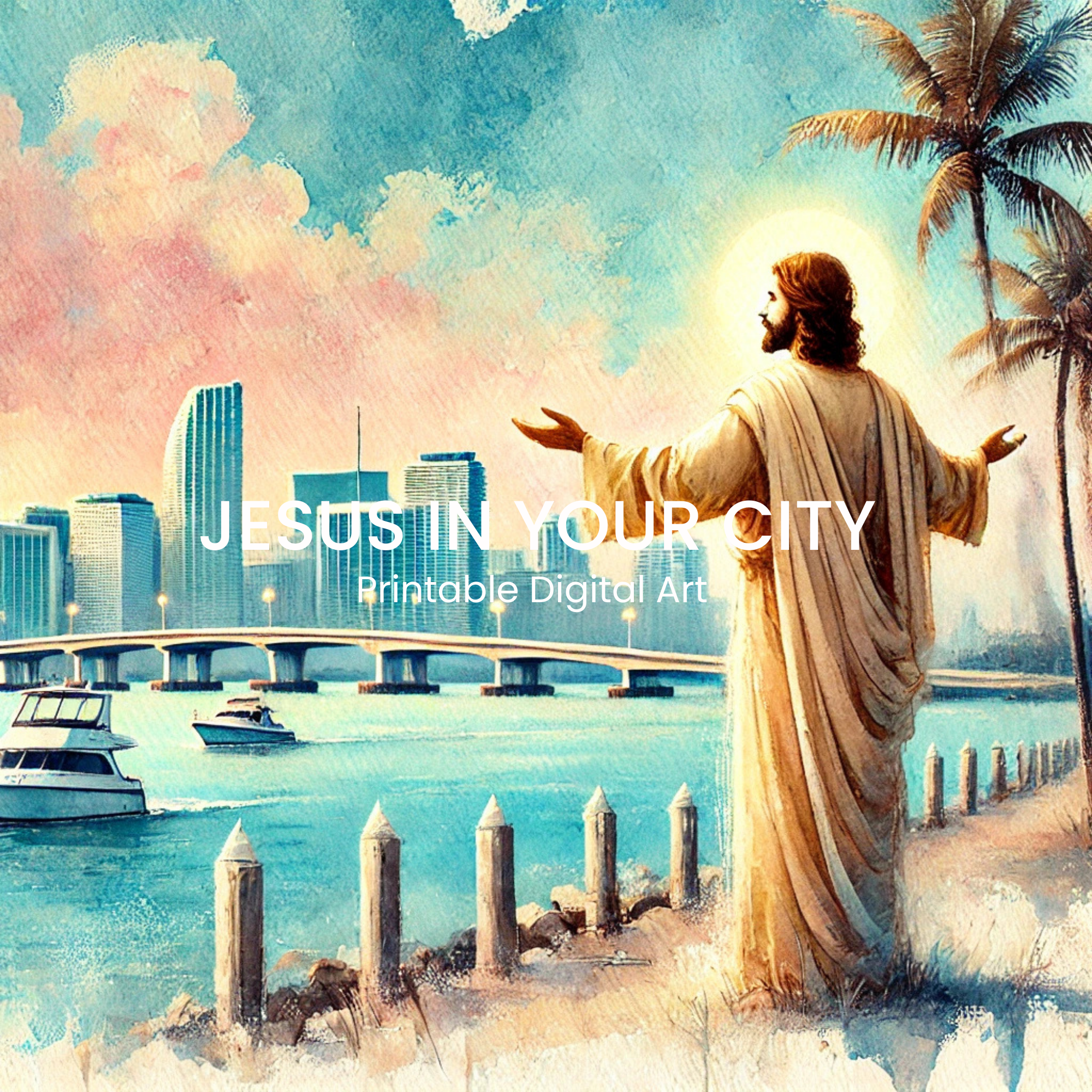 Jesus at the Venetian Causeway in Miami