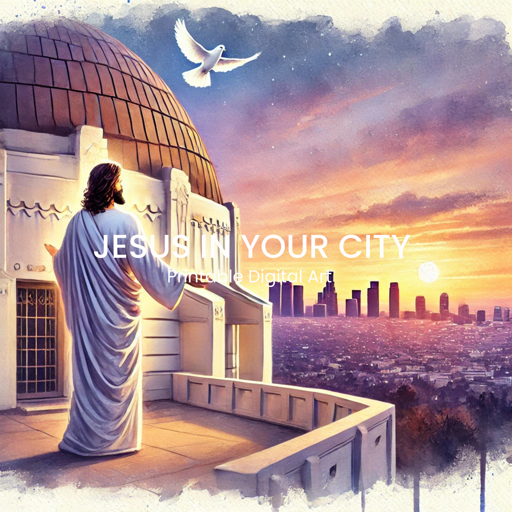 Jesus at Griffith Observatory in Los Angeles
