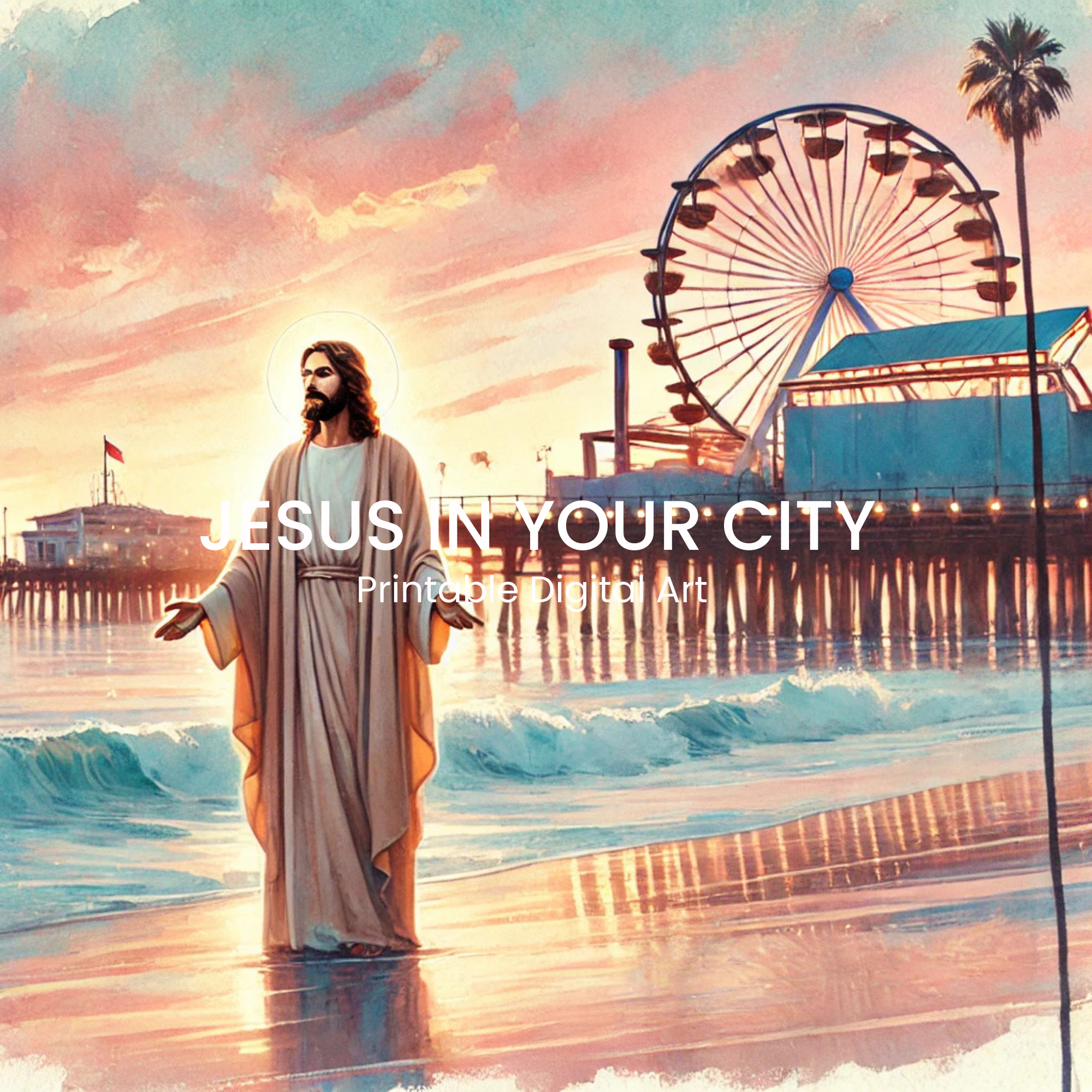 Jesus at Santa Monica Pier in Los Angeles